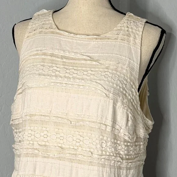 Torrid Ivory Lace High Neck Sleeveless Lined Tiered Dress Size 18 - Picture 7 of 13